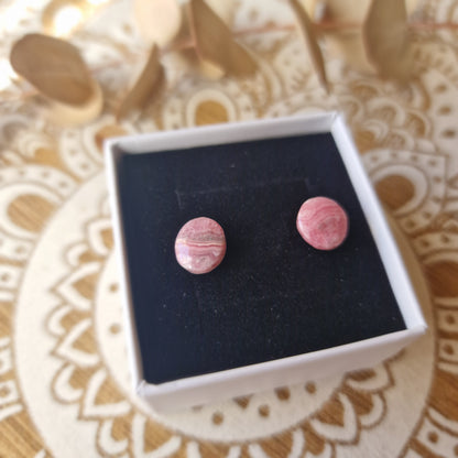 Pendientes de Rodocrosita y Plata ~ Amor Propio y Alegría
