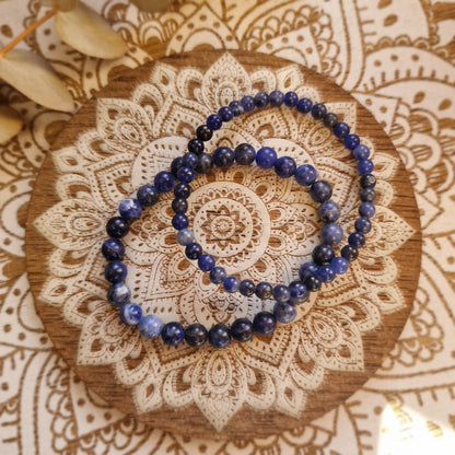 Pulsera Sodalita ~ Claridad Mental ~ 4 y 6 mm