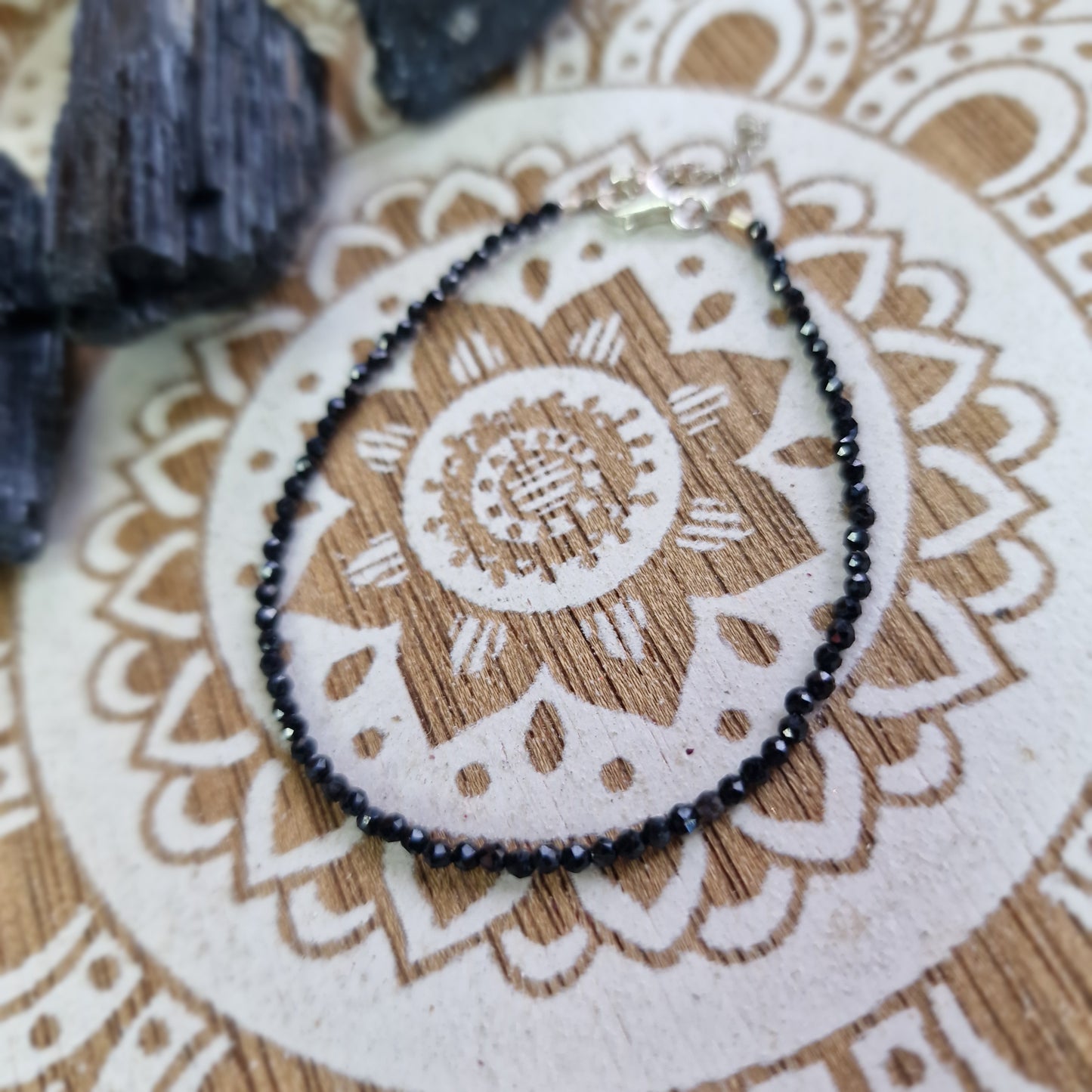 ✨ Pulsera deTurmalina Facetada con Plata de Ley ~ Protección y Equilibrio Interior
