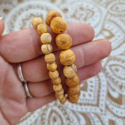 Pulsera de Palo Santo 6 y 10 mm.(Talla L) Madera sagrada