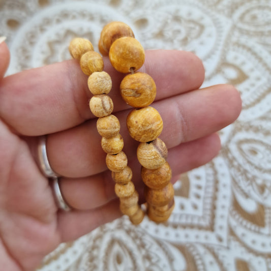 Pulsera de Palo Santo 6 y 10 mm.(Talla L) Madera sagrada