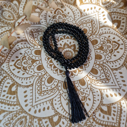 Japa Mala de Obsidiana negra 108 ~ Protección y Autoconocimiento