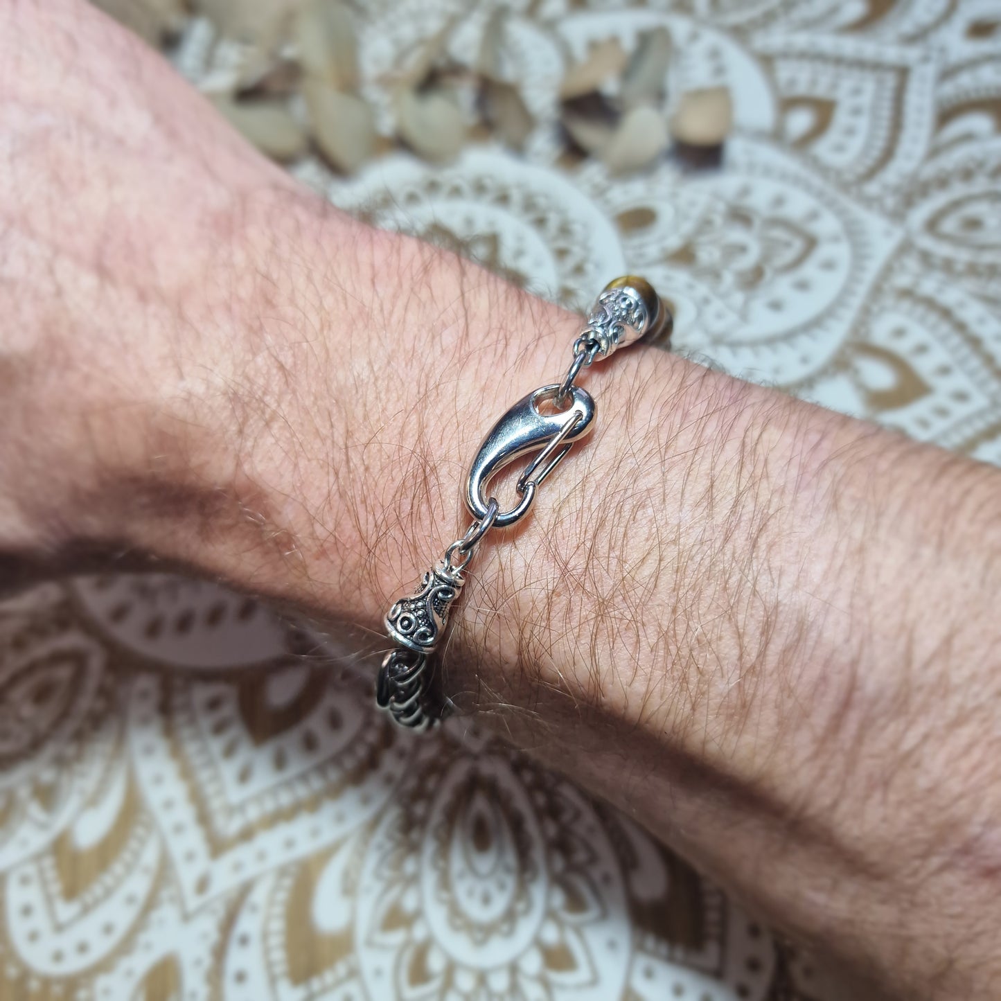 Pulsera de Hombre de Ojo de Tigre – Protección y Fuerza Interior