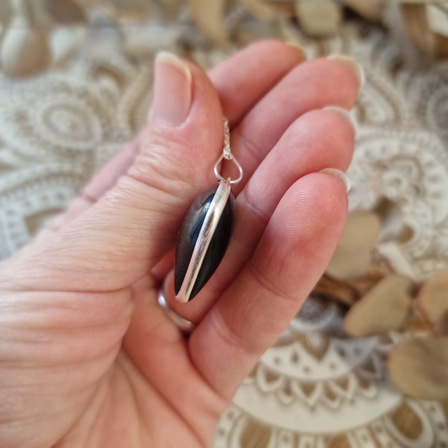 Colgante Obsidiana CORAZÓN ~ Protección y Claridad