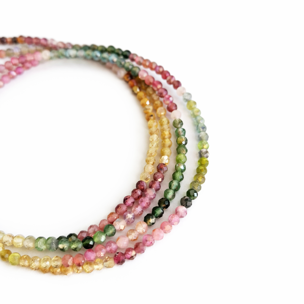 Gargantilla de Turmalina Multicolor Facetada ~ Equilibrio y Vitalidad