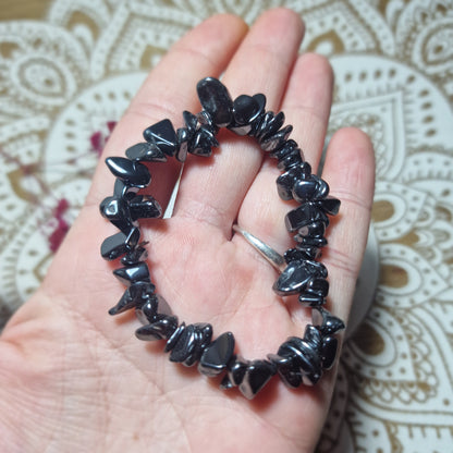 Pulsera de Chips de Hematite ~ Enraizamiento y Estabilidad