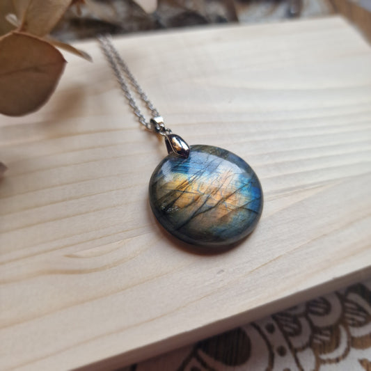 Colgante Labradorita Rosa ~ Intuición y Equilibrio Emocional