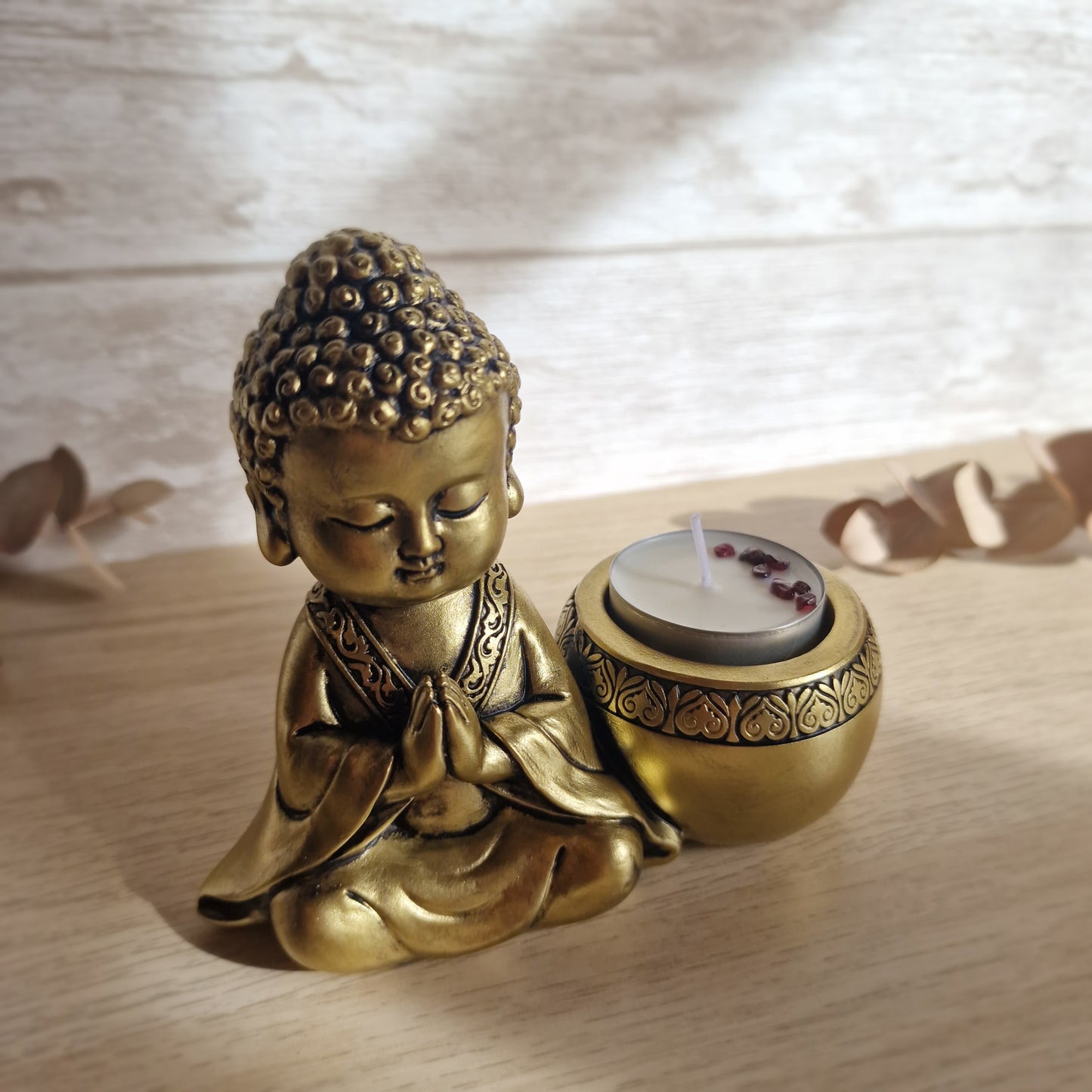 Portavelas Buda Dorado ~ Serenidad y Luz Interior