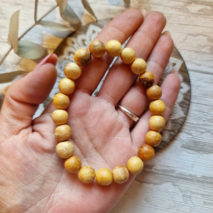 Pulsera de Palo Santo 10mm.( Talla L) Madera sagrada