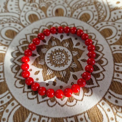 Pulsera de Coral Bambú ~ Impulso Vital ~ 4, 6 y 8mm. (Teñido)