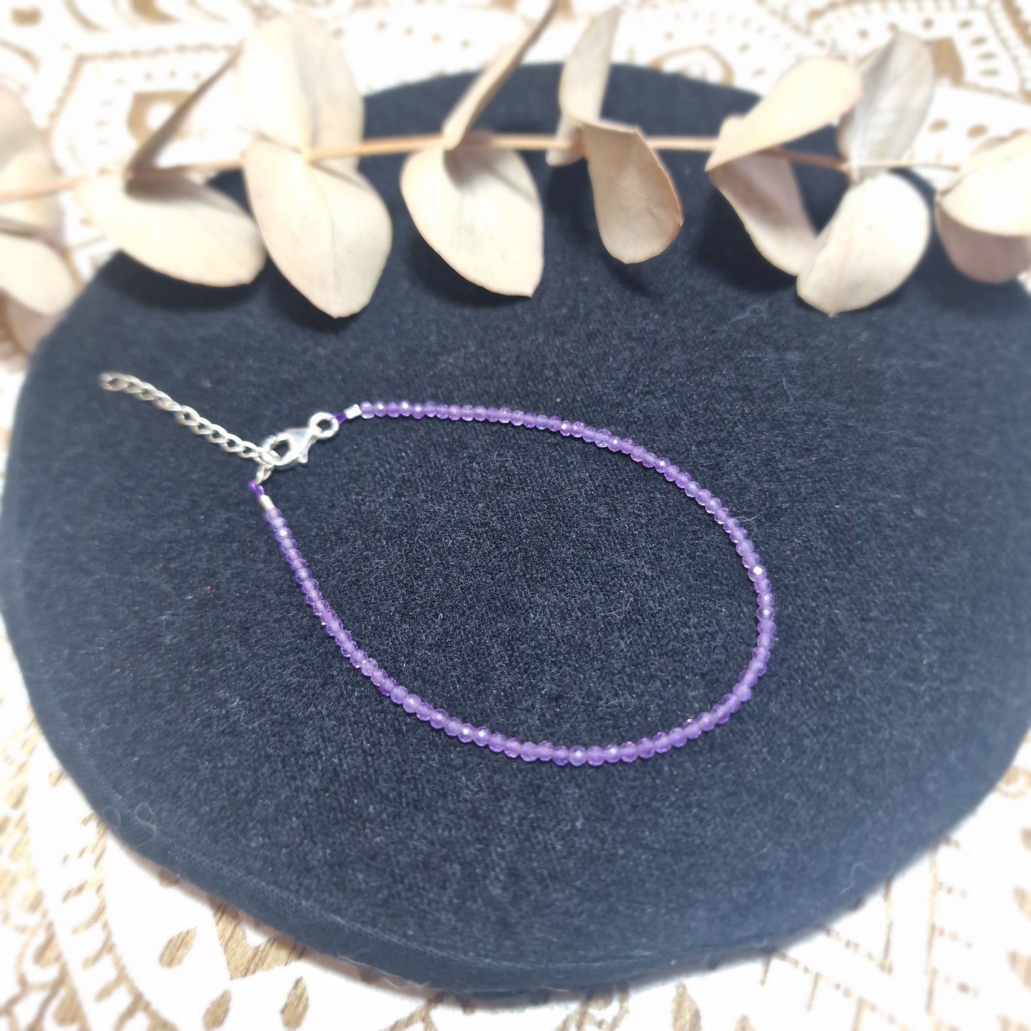 ✨ Pulsera de Amatista Facetada con Plata de Ley ~ Calma y Claridad Interior en Cada Detalle