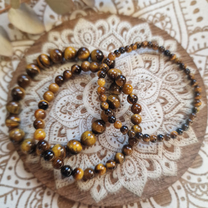 Pulsera Ojo de tigre ~  Fuerza, Protección y Confianza ~ 4, 6 y 8 mm