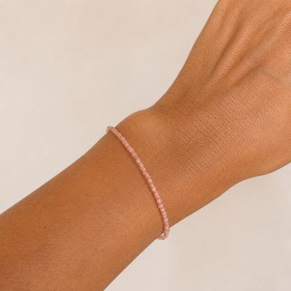 Pulsera de Rodocrosita Facetada ~ Plata de ley