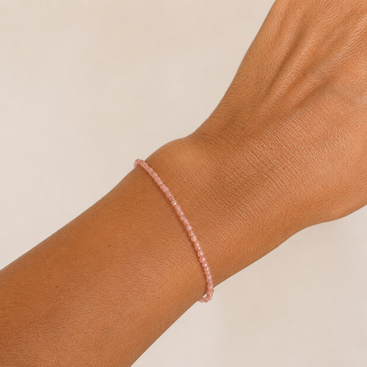 Pulsera de Rodocrosita Facetada ~ Plata de ley
