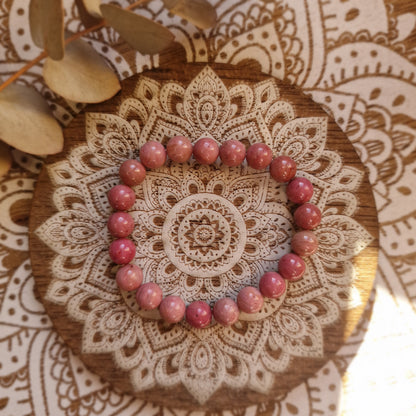 Pulsera Rodonita ~  Sanación emocional y equilibrio ~  4, 6 y 8 mm