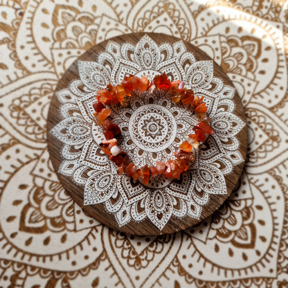Pulsera de Chips de Carneola ~ Energía Vital y Confianza Interior