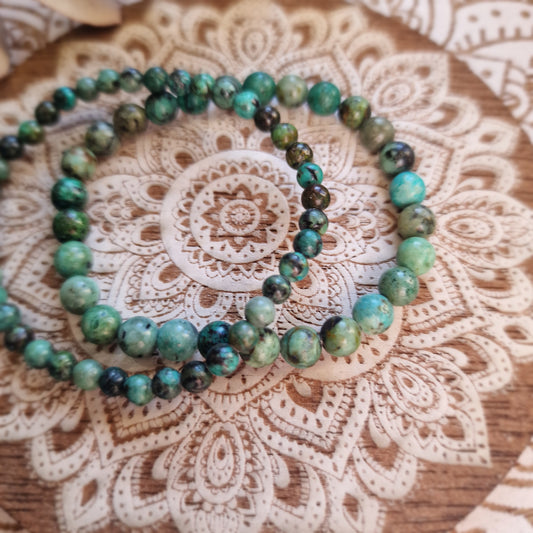 Pulsera Turquesa Africana ~ Equilibrio y Transformación ~ 4 y 6 mm