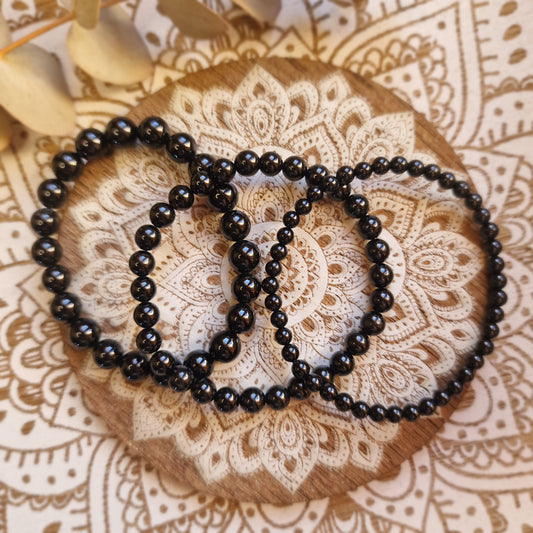 Pulsera de Turmalina Negra ~ Protección y Equilibrio Energético ~ 4, 6 y 8mm.