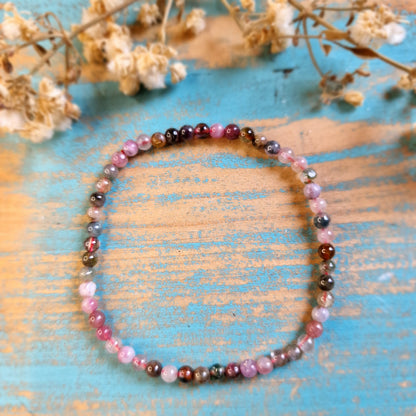 Pulsera Turmalina multicolor ~ Energía protectora y equilibrio emocional ~ 4 y 6 mm