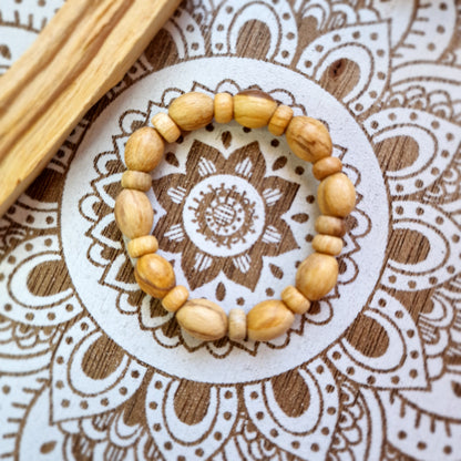 Pulsera de Palo Santo Oval.(Talla M) Madera sagrada