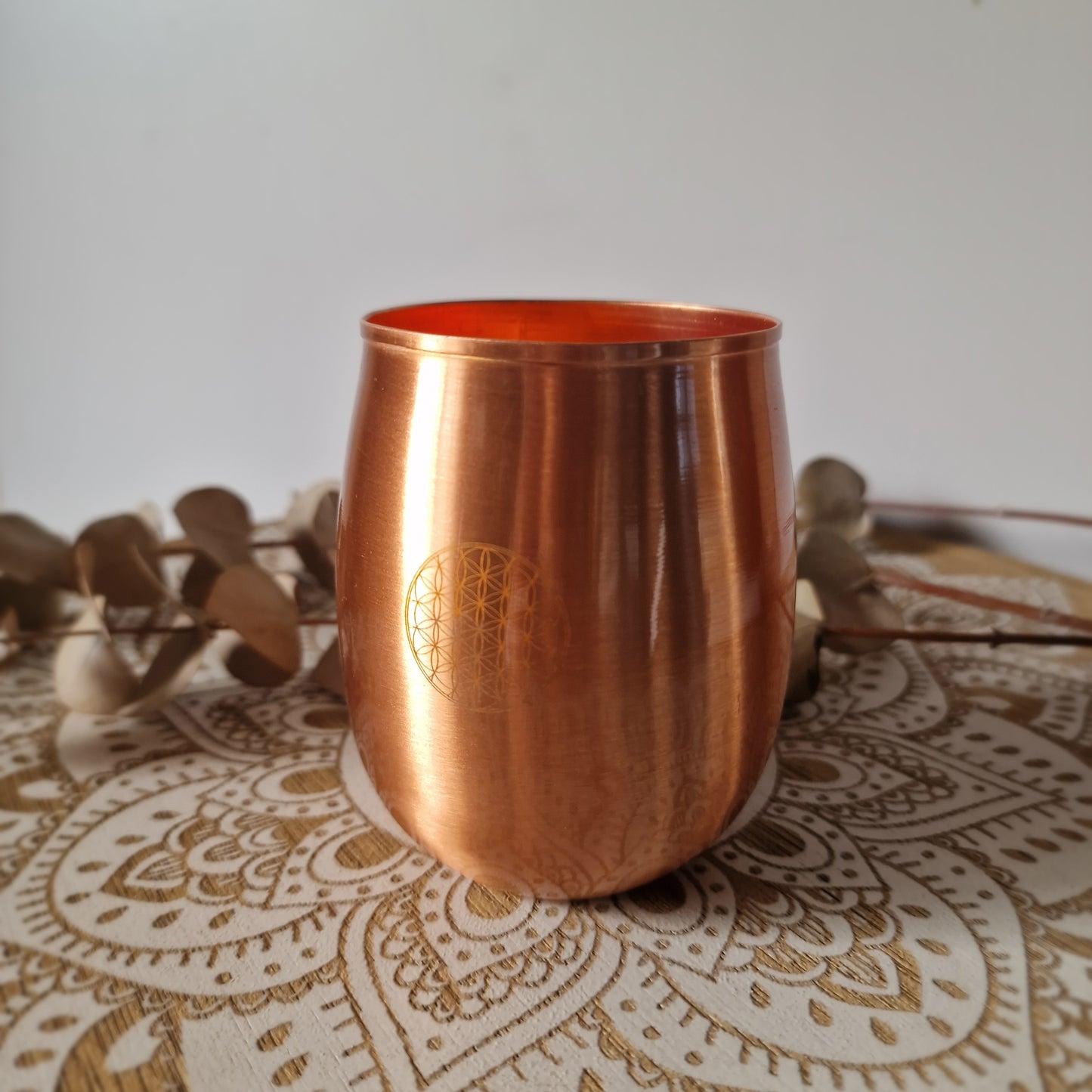 Vaso de Cobre ~Flor de la vida ~ Equilibrio y Bienestar Ayurveda