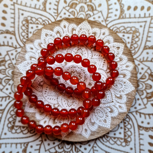 Pulsera de Cornalina/Carneola ~ Vitalidad y Confianza ~ 4, 6 y 8 mm