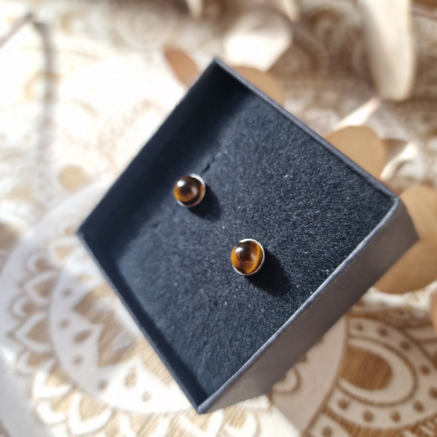 Pendientes de Ojo de Tigre en Plata ~ Protección y Fuerza Interior