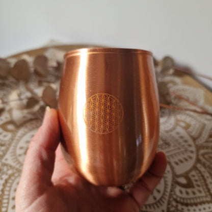 Vaso de Cobre ~Flor de la vida ~ Equilibrio y Bienestar Ayurveda
