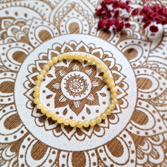 Pulsera de Calcita Amarilla 4mm ~ Energía y Vitalidad en Cada Pulsera
