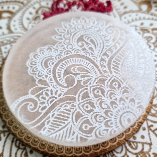 Placa de Selenita Mandala ~ Energía, Armonización y Equilibrio