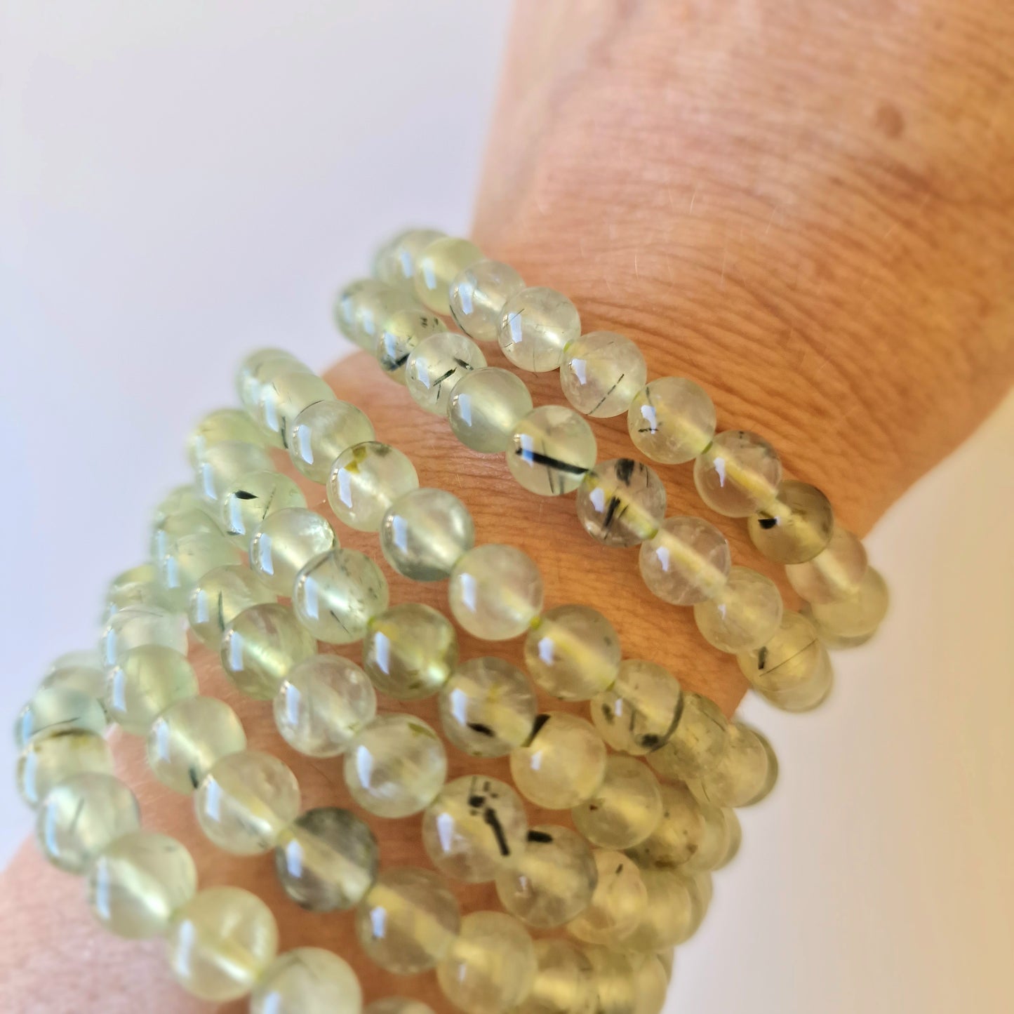 Pulsera de Prehnita ( 6 mm) | Piedra del Sanador