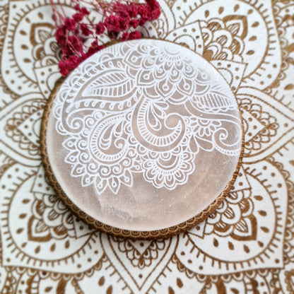 Placa de Selenita Mandala ~ Energía, Armonización y Equilibrio