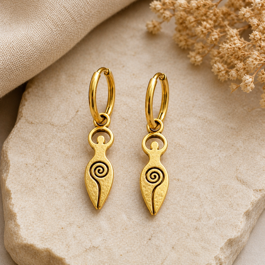 Pendientes Aro Diosa Dorado ~ Feminidad consciente