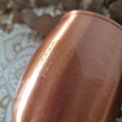 Vaso de Cobre ~Flor de la vida ~ Equilibrio y Bienestar Ayurveda