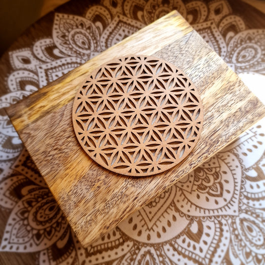 Caja Flor de la Vida - Madera de Mango