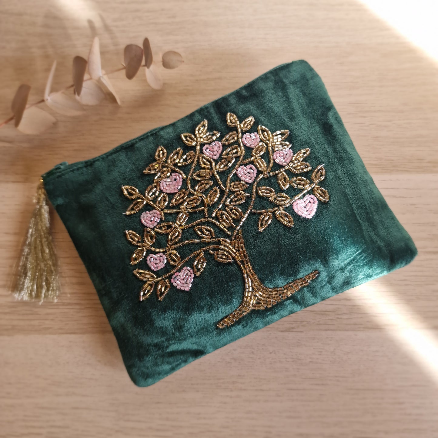 🌳 Neceser de Terciopelo ÁRBOL DE LA VIDA ~ Armonía y Crecimiento Interior