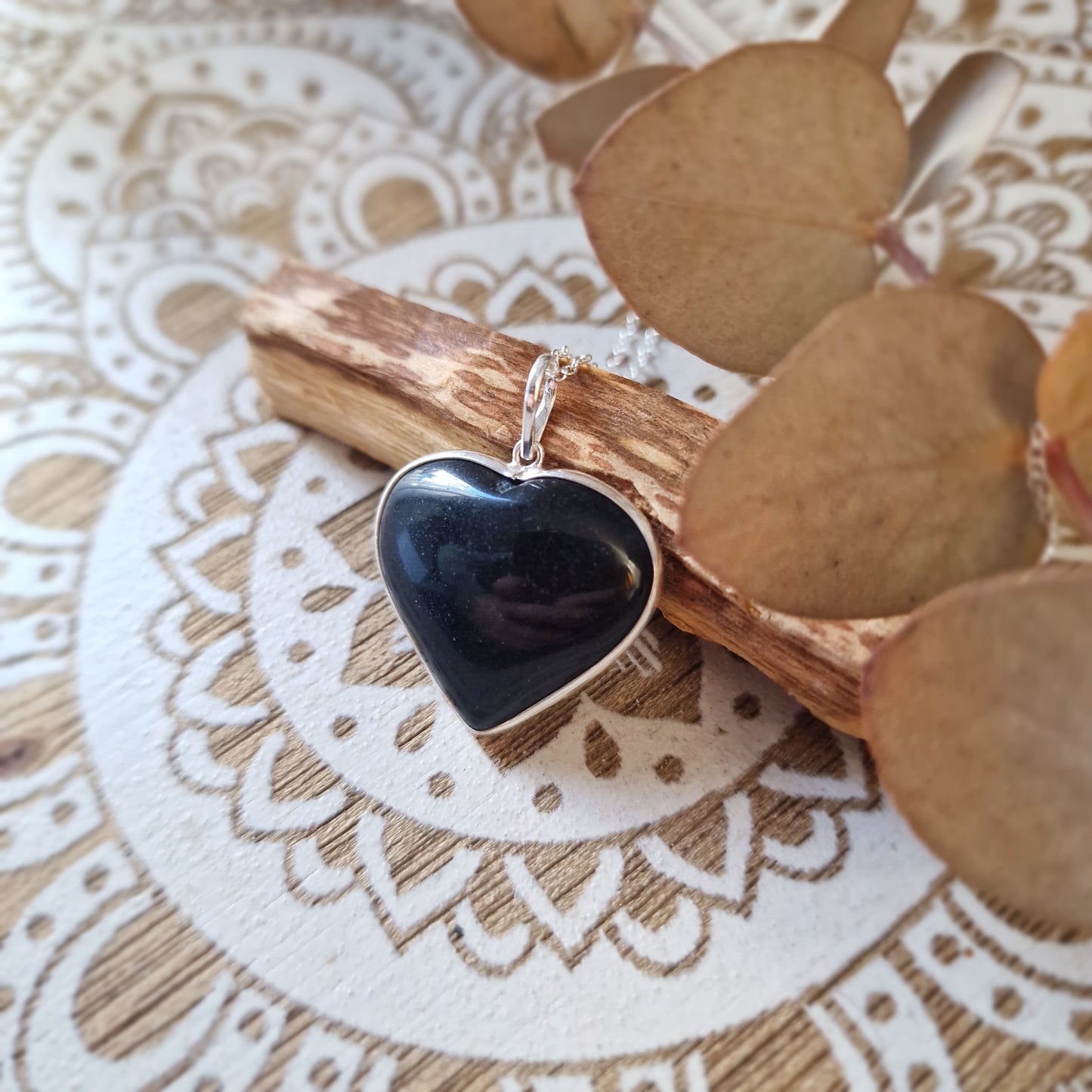 Colgante Obsidiana CORAZÓN ~ Protección y Claridad