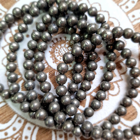 Pulsera de Pirita 6mm ~ Prosperidad y Protección