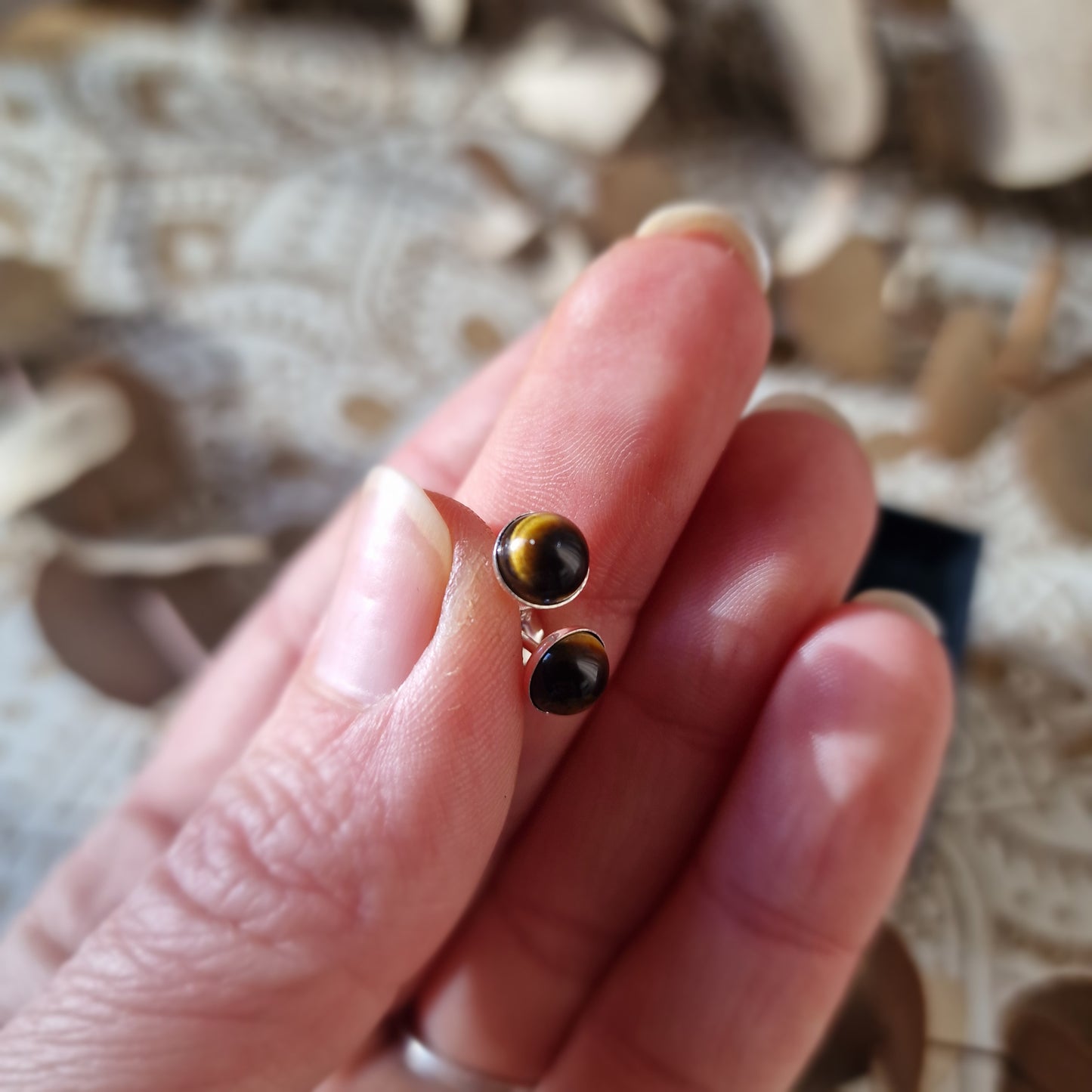Pendientes de Ojo de Tigre en Plata ~ Protección y Fuerza Interior