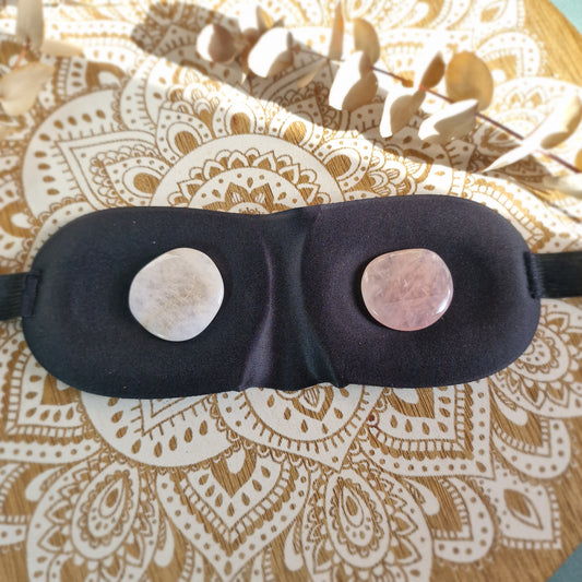 Antifaz de Relajación Ocular con Cuarzo Rosa