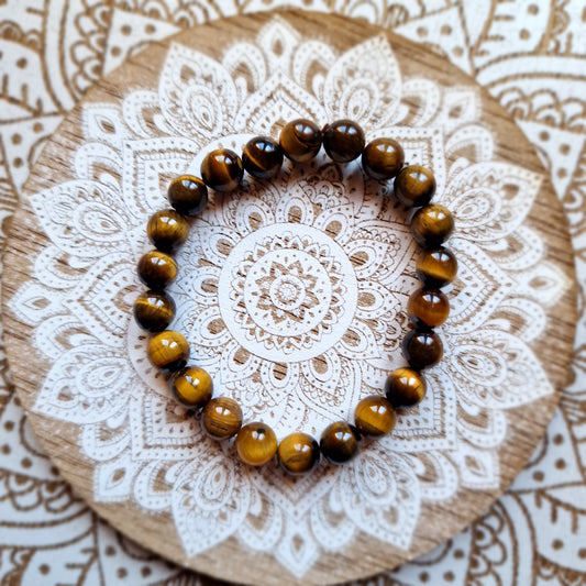Pulsera Ojo de tigre 8mm - Fuerza, Protección y Confianza