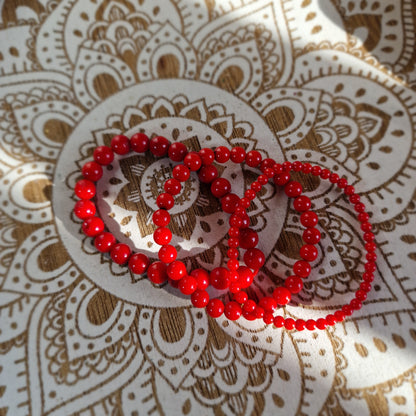 Pulsera de Coral Bambú ~ Impulso Vital ~ 4, 6 y 8mm. (Teñido)