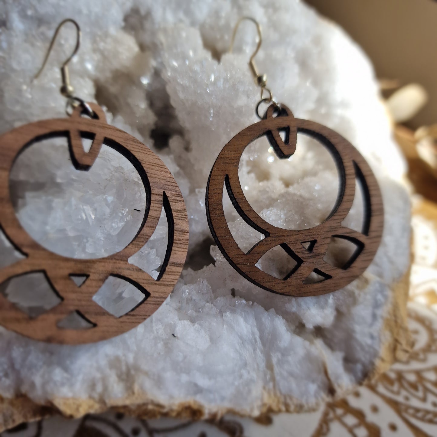 Pendientes "Miel"( Nogal y plata)