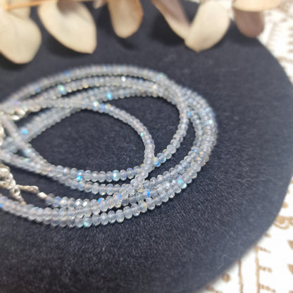 ✨ Pulsera de Labradorita Facetada con Plata de Ley ~ Intuición y Protección Consciente