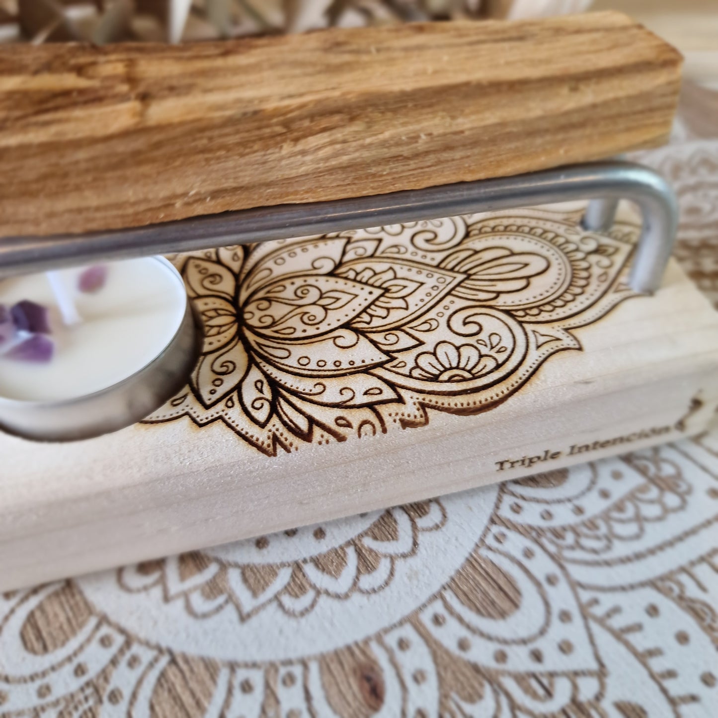 Quemador Fuego Sagrado Natural. Flor de Loto Mandala