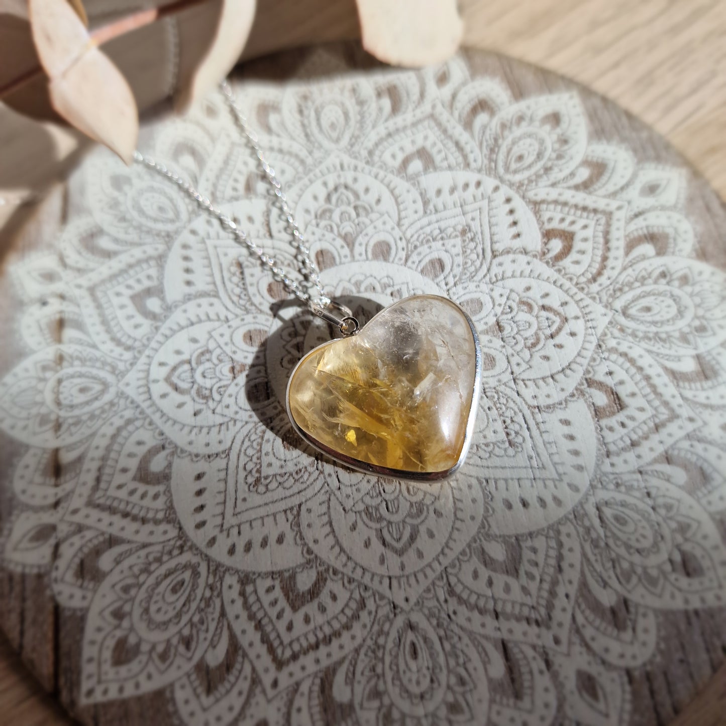 💛 Colgante Citrino Corazón Plata de Ley ~ Energía, Abundancia y Luz Interior