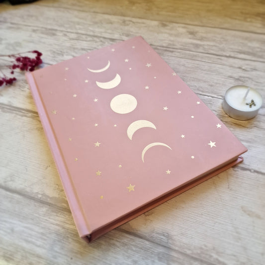 Cuaderno fases lunares rosa