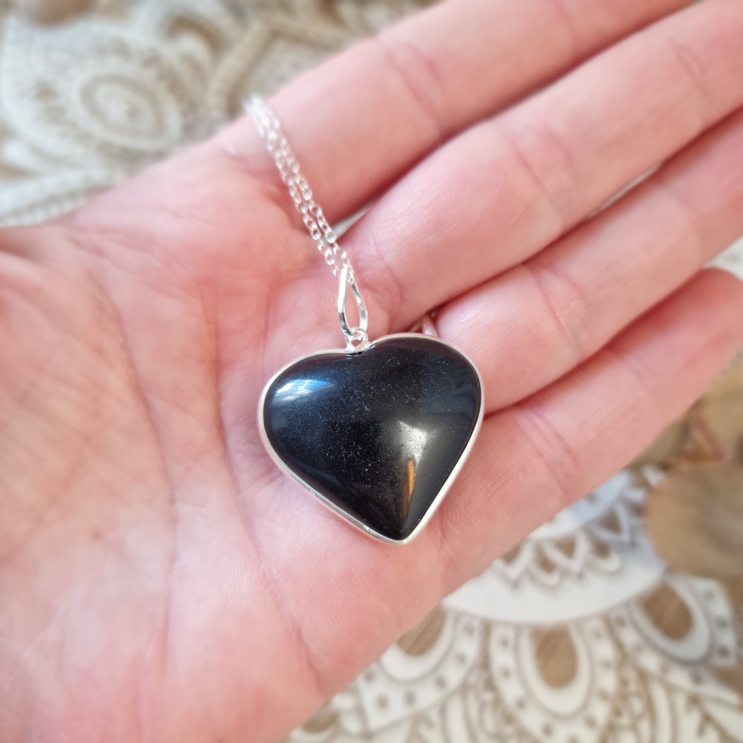 Colgante Obsidiana CORAZÓN ~ Protección y Claridad