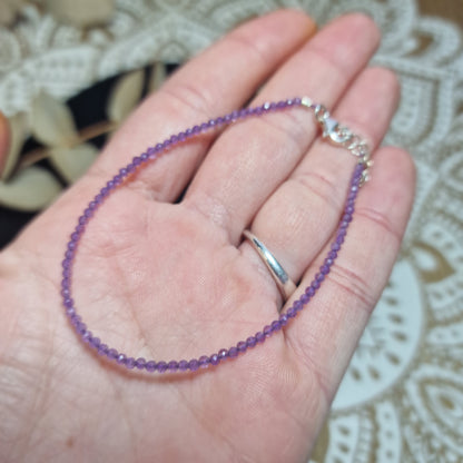 ✨ Pulsera de Amatista Facetada con Plata de Ley ~ Calma y Claridad Interior en Cada Detalle