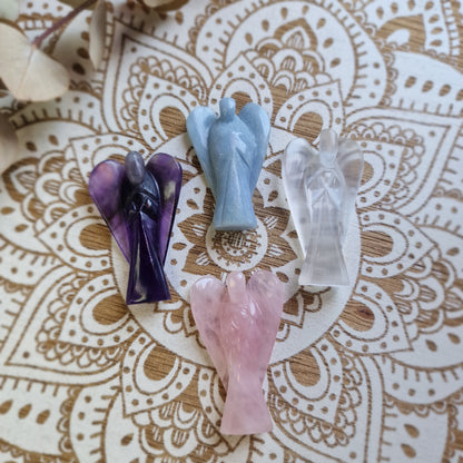 Ángel de Amatista, Selenita, Cuarzo Rosa o Angelita ~ Protección y guía espiritual